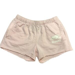 Roots Canada Shorts Pink White Terry Size XS